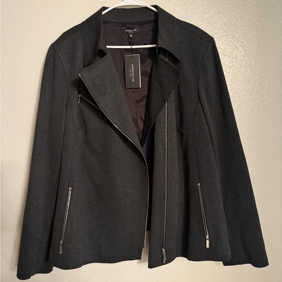Lafayette 148 New York Charcoal Gray Asymmetrical Blazer | NWT - Picture 3 of 13